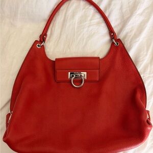 Ferragamo Burnt Orange/ Red Leather Women's Bag